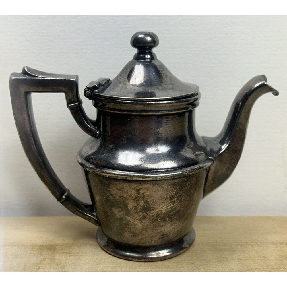 International Silver Co Silver Soldered Coffee Pot 8oz Vintage‎ Hotel Ware